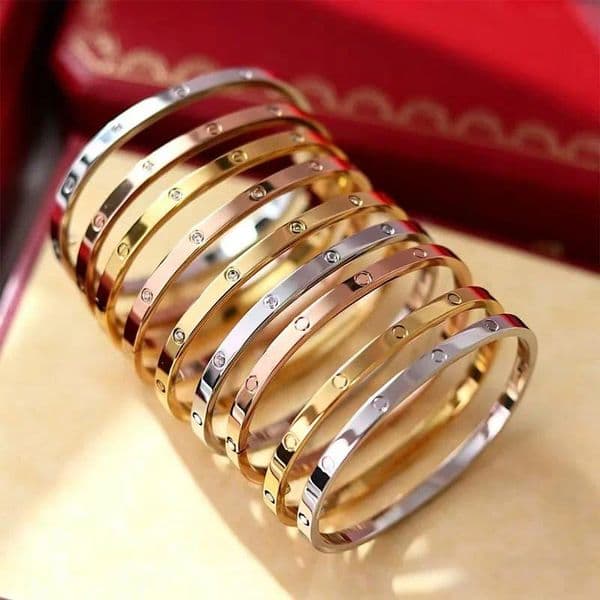 Luxury Brand Designer Bracelet 4Mm Charm Diamond Bangle Cuff Bracelet Wristlet Men Women Charm Wristband Jewelry Gift