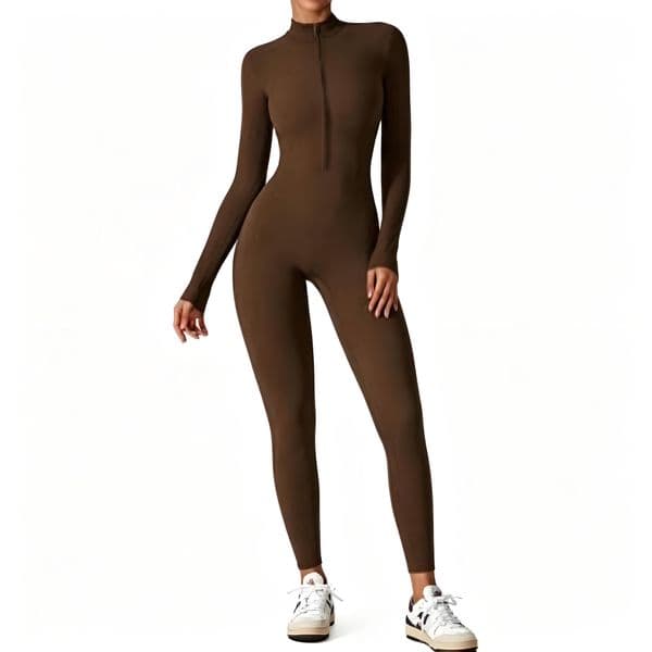 2026 New New Womens outdoor Jumpsuits Onepiece Suit Zipper Long Outdoor Sleeved Yoga Set Gym Push Up Workout Clothes Fitness Bodysuit Sportswear Tracksuit Free 02