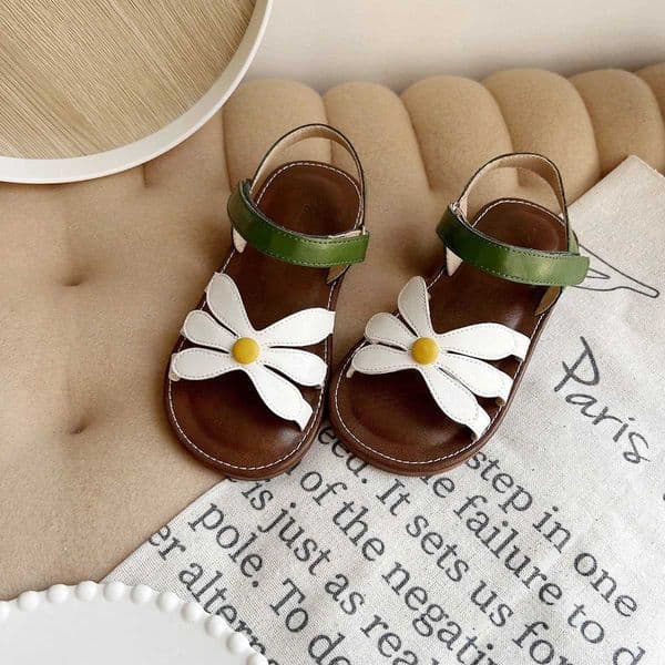 Summer Toddler Girls Flower Sandals Soft Non-Slip Sole Breathable Lightweight Casual Shoes for Beach Daily Outdoor WearT260527