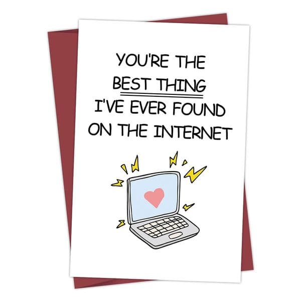 Funny Online Dating Card Anniversary Card for Him Her Birthday Card for Online Lover Cyber Love Greeting Card for Men Women 260527