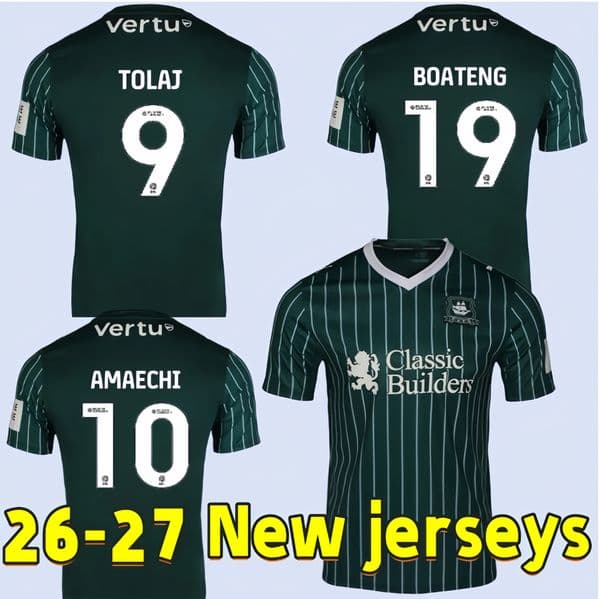 PlymouthS Argyle 26 27 Soccer Jerseys PATERSON AMAECHI TOLAJ EDWARDS 2026 2027 Home A Soccer shirt