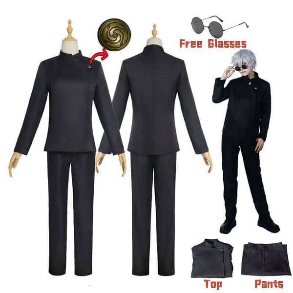 Dark Blue High School Gojo Satoru Costume Glasses Anime Jujutsu Kaisen Cosplay Halloween Outfit Suit for Men