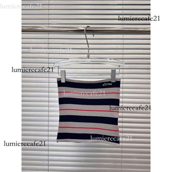 mius top Home Spring Summer New Striped Tube American Style Sexy Hot Girl Letter Patch Layered Jacquard Top For Women 030