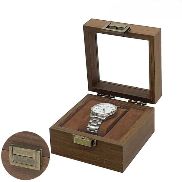 1pcs Vintage Black Walnut Wooden Watch Packaging Storage Box Single Meter Watch Box Gift Box Display Box 260526