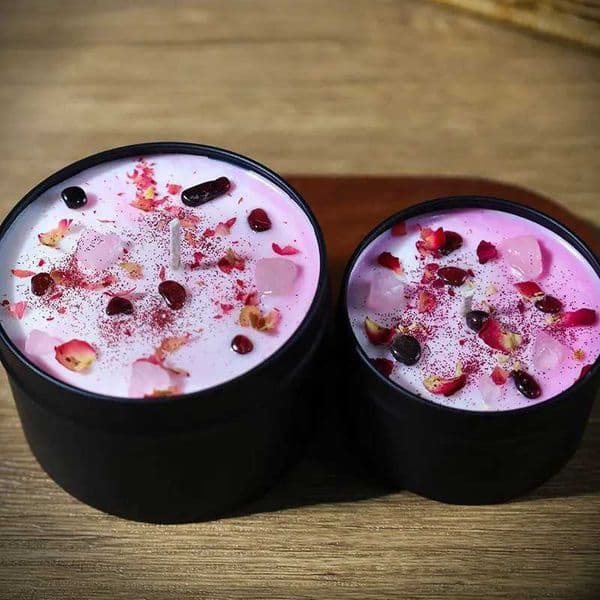 48oz Tin Crystal Dried Flower Mixed Color Aratherapy Candles Scented Ro Decorations Housewarming Gifts Candles He DecorJ260527