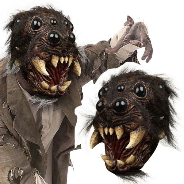 perfume 2026 Horror Creepy Spider Mask Cosplay Scary Animal Spiders Big Eyes Tooth Open Mouth Latex cologne Helmet Halloween Party Costume Props Free Shipping 9
