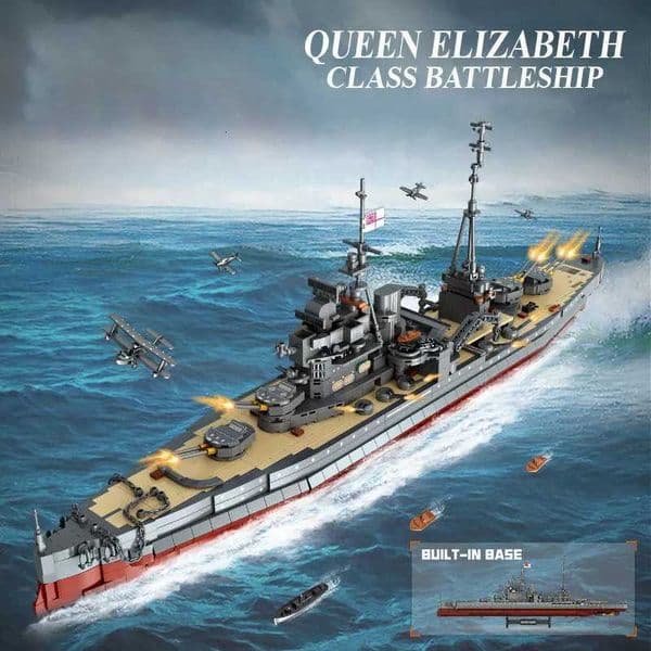 20th century classic battleship building blocks puzzle assembly toy models childrens handmade DIY military ornaments for boysJ260527