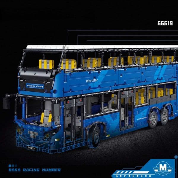 2692pcs Double Decker Bus Building Blocks Modar Ci Blue Vehicle Technical Urban Bus Model Bricks Ideas Toys for Adts GiftsJ260527