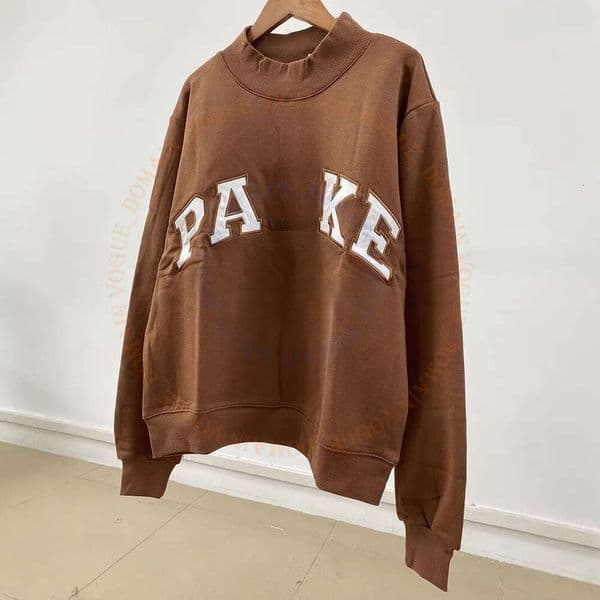 Embroideried Sweatshirts Pink Brown Women Designer Cotton Jumpers PARKE Fashion Loose Parke Mockneck Womens Hoodies e31