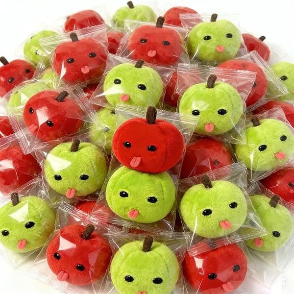 2pcs Cute Apple Plush Keychain Green Red Fruit Kawaii Bag Charm Car Keyring Gift Kids Girls Adults Birthday Christmas 260526