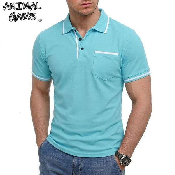 Summer Mens Short Sleeve TShirts Pocket Lightweight Casual Polo Shirt for Men Loose Trendy Button Down Shirts 260527