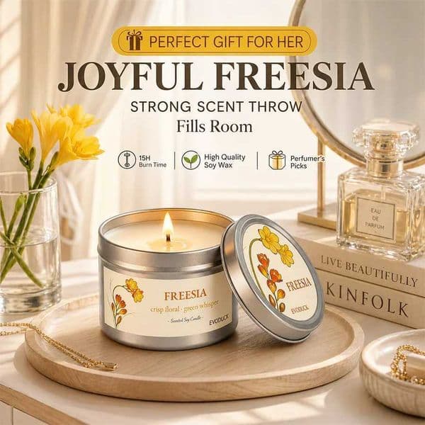 sia Scented Candle Bright Spring Floral Soy Wax Candle for Vanity Ro Decor Fresh Ara Gift for Wen Clean Airy ScentJ260527Z260530