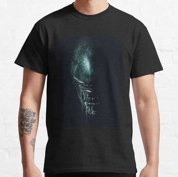 Alien Dark Alien Space Xenomorph Ripley Nostromo Weyland Yutani Facehugger Pure Cotton Tee Shirt T Shirts Summer Clothes C260527