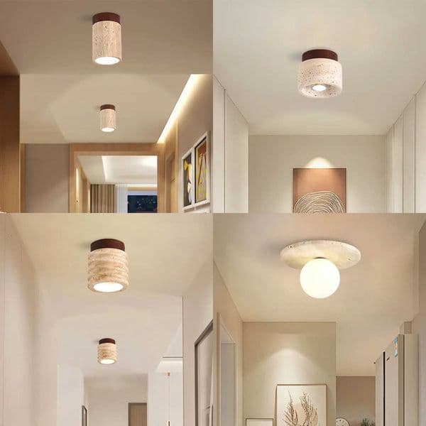 Travertine Stone Ceiling Light LED Decoration Hallway Aisle Corridor Chandeliers Small Ceiling Light for Home Lighting Fixtures W260527