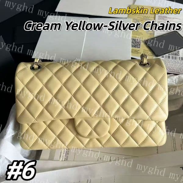 Women Genuine Leather Flap Crossbody Bag Size 25cm Top Premium Quality Classic Designer Style Chain Shoulder Purse 18949