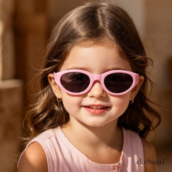 Childrens Foldable Glasses Fashionable UV-Protective Babies Stylish Cat-Eye Silicone Polarized Sunglasses for Girls Chunjinqiuli L260610T2CQ