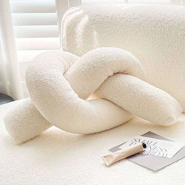 1pc Nordic Style Knotted Bolster Sofa Bedroom Office Decor Pillow Gift for Christmas Home Living Room Decorate W260528