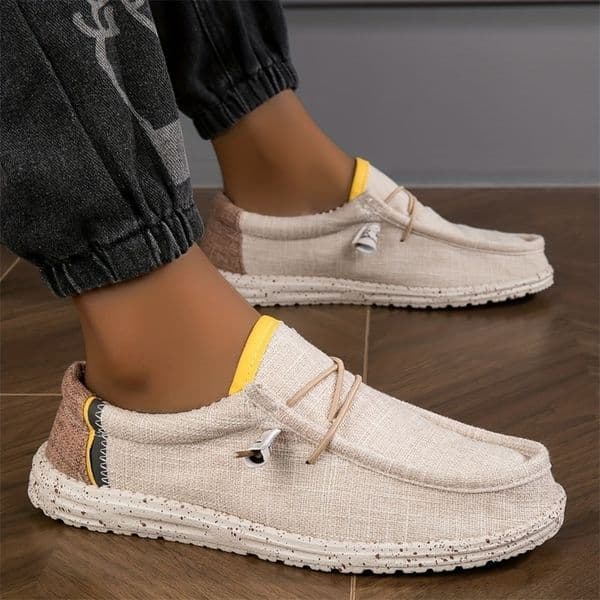 Mens Shoes Canvas Loafers Comfortable Breathable Mens Casual Shoes Driving Shoes Vulcanized Shoes Flat Shoes Men Walking Shoes 260527