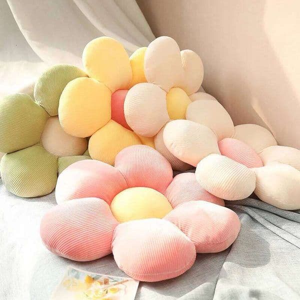 Colorful Flower Cushion Stuffed Toys Pink Sunflower Pillow Doll Daisy Petal Seat Cute Bedroom Home Interior Decoration Gift W260528