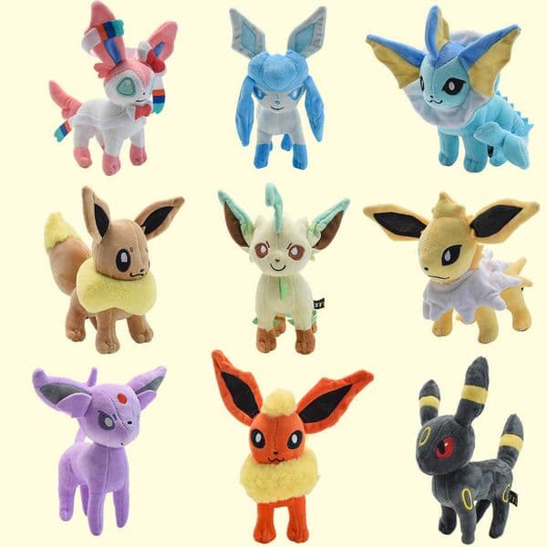 Small size 20cm standing Eevee Fire Water Sun Fairy Eevee plush toy with tag L26052879OF