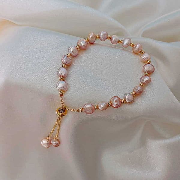 Kpop Irregular Imitation Pearl Bracelet For Women Korean Natural Stone Pendant Adjustable Cuff Bracelets Anniversary Jewelry H260528