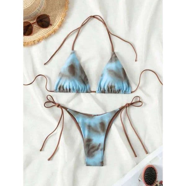 Tie Dye Bikins 2025 Mini Micro String Women Swimwear Female Swimsuit Two Pieces Bikini Set Halter Bathing Suit Swim Lady 26L0528
