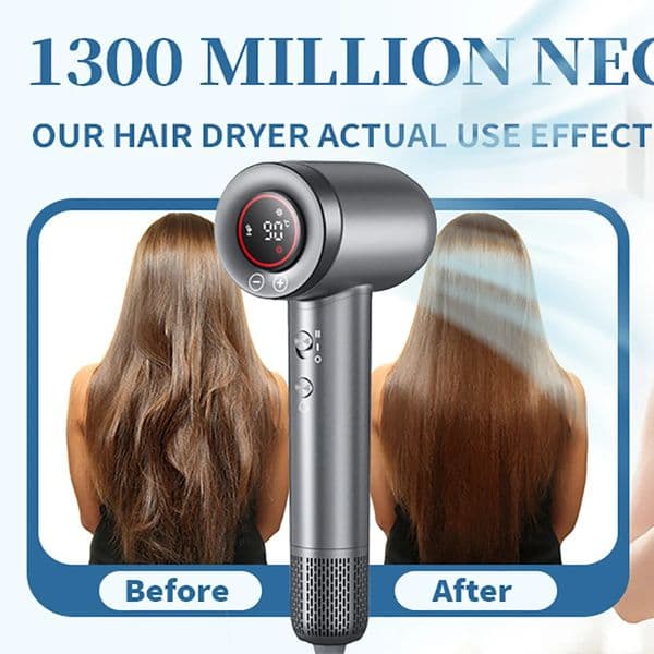 1600W high-speed hair dryer - Brushless negative ion hair dryer with air collection nozzle - Suitable for home use dormitories 260527