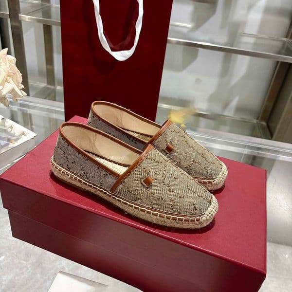 Designer Women Fisherman Shoes Classic Slip On Loafers Vintage Print Casual Shoes Fashion Outdoor Luxury Women Flat Shoes 260528