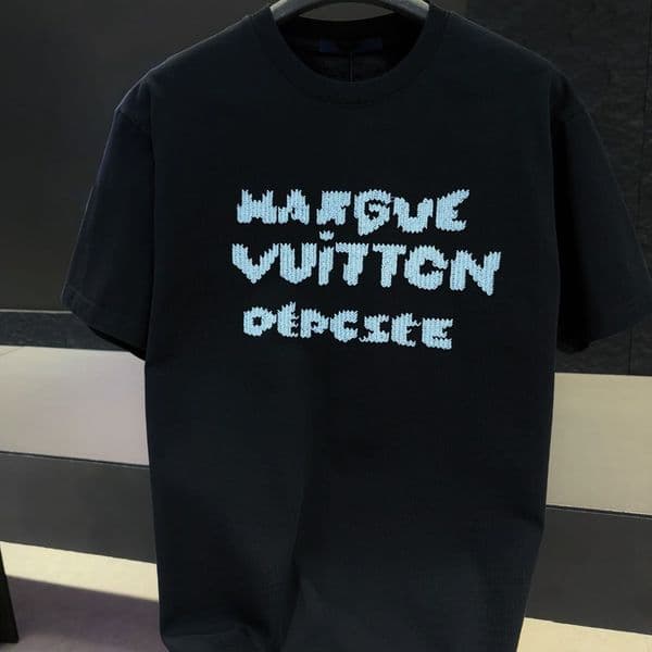 Men's Luxury-Inspired Letter Graphic Tee, Crew Neck, Casual Urban Tops, Artistic & Minimal Prints, S-7XL, Overseas Warehouse