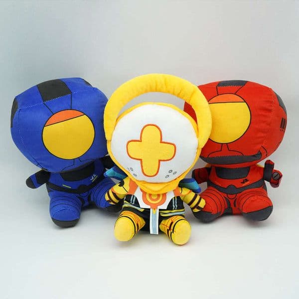Anime Inspired Robot Plush Doll with Colorful Designs Soft Stuffed Toy Blue Red for Fans Collection Decor