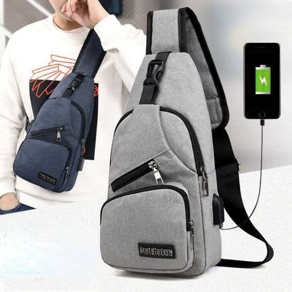2023 New Mens USB Smart Chest Bag Crossbody Backpack Single Shoulder Bag Leisure Canvas Waist PackT260528