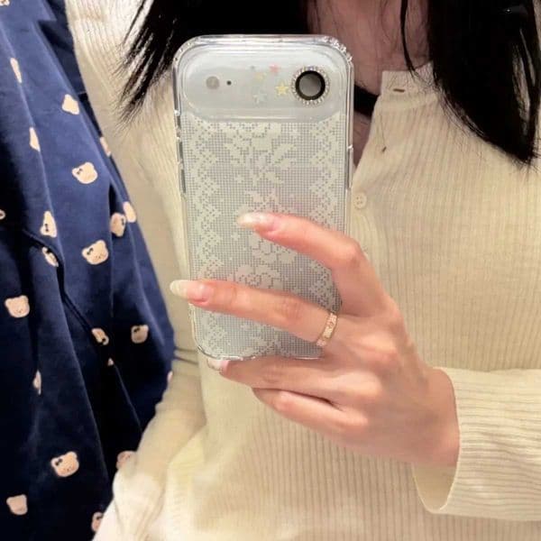 White Lace Rose Delicate Versatile Cartoon Phone Case For iPhone 17 16 15 14 13 12 11 Pro XR XS Max 7 8 Plus MINI Cover Z260528