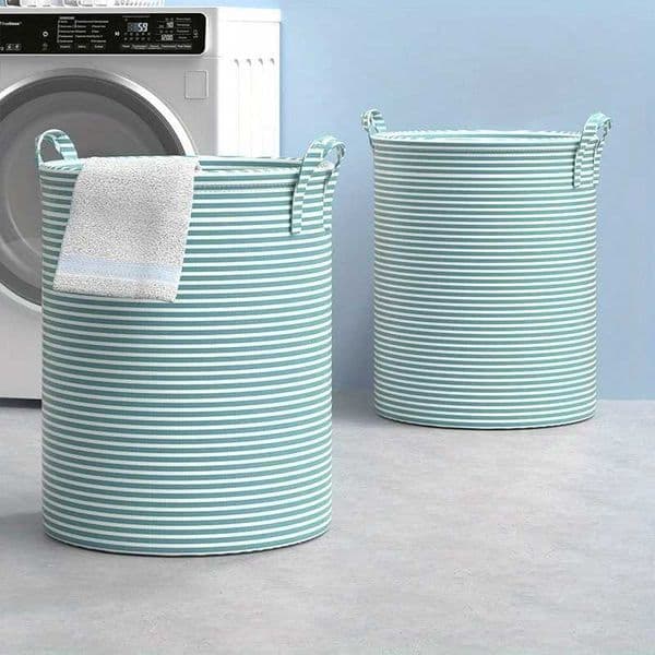 Haundry Thickened Tall Laundry Basket with Handle Large Collapsible Round Laundry Hamper Bin Laundry Bag for Clothes Storage J260528