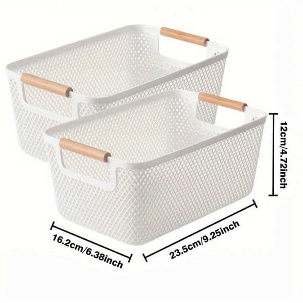 Multi Functional Hollow Storage Basket Bathroom Bedside Table Kitchen Fruit and Vegetable Storage BasketJ260527