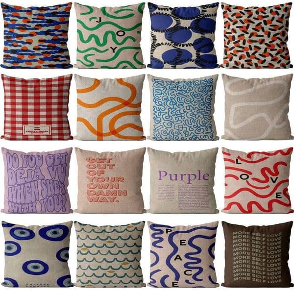 Minimalist line Cushion Cover 45x45 linen modern Pillowcover Decorative Cushions Throw Pillows Home Sofa Decoration Cojine 26L0526 Pillow Case