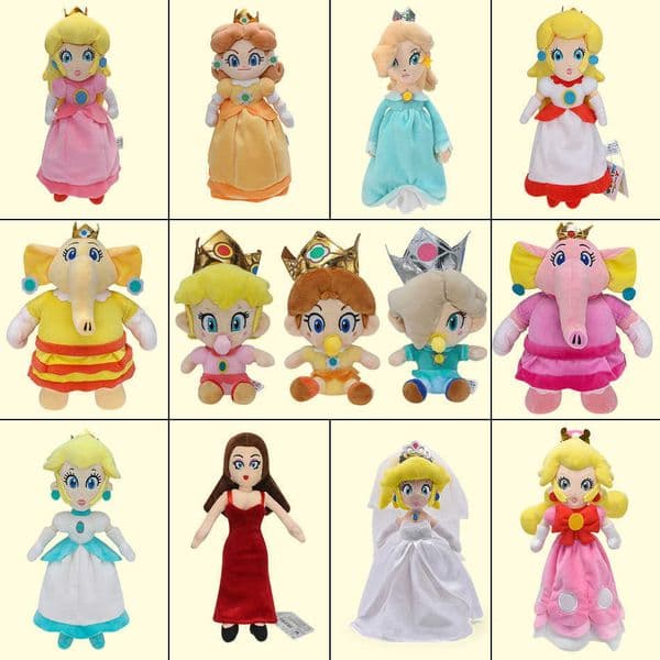 Peach Pink Princess Daisy Yellow Princess Mushroom Princess Firefighting Princess Plush Doll L26052836P5