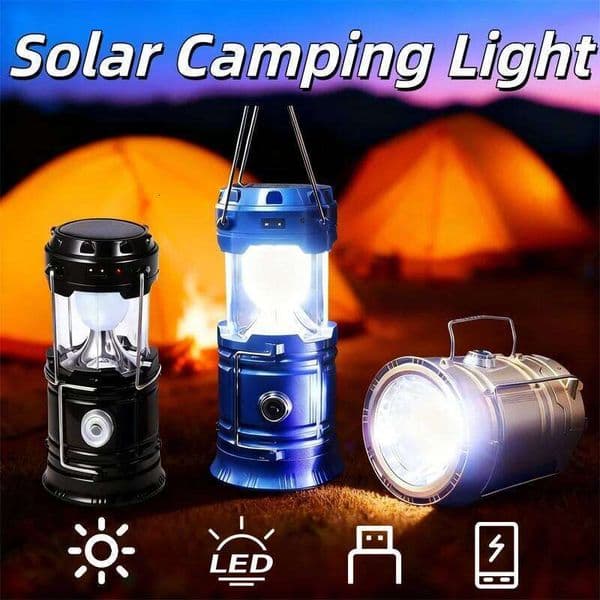Light Solar Camping Tent Lamp LED Portable Multifuctional Handheld Flashlight Waterproof lantern Emergency Powered S260527