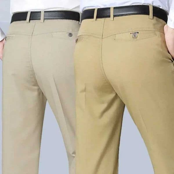 Mens 100 Cotton Autumn Thick Summer Thin Trousers Fashion Cargo Pants Smart Casual Solid Khaki Gray Brand Suit Pants KOACUS Z260528