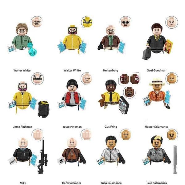 Classic Film Series Walter White Jesse Pinkman Saul Goodman Mike EhrmantrautHank Schrader assembly Building Block DollR260528