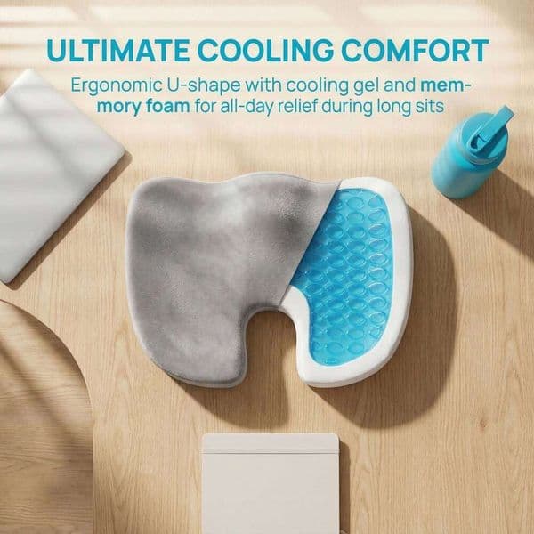 Enhanced Gel Memory Foam Cushion Non-Slip Orthopedic Coccyx Protect Pad for Office Chair Car Seat Tailbone Relief W260528