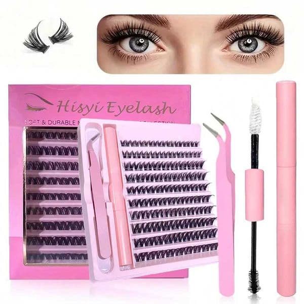 3D 190 PCS Cluster Lashes Kit Lash Bond and Seal Makeup ToolsDIY Lash Extension Set with Glue Accessories and Eyelash CurlerT260528