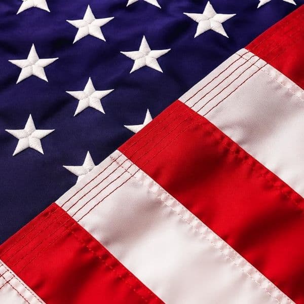 5pc American Flag for Outside 2.5X4 FT, Deluxe Heavy Duty, All Weather High Wind USA US Flag with Embroidered Stars, Sewn Stripes, Brass Grommets