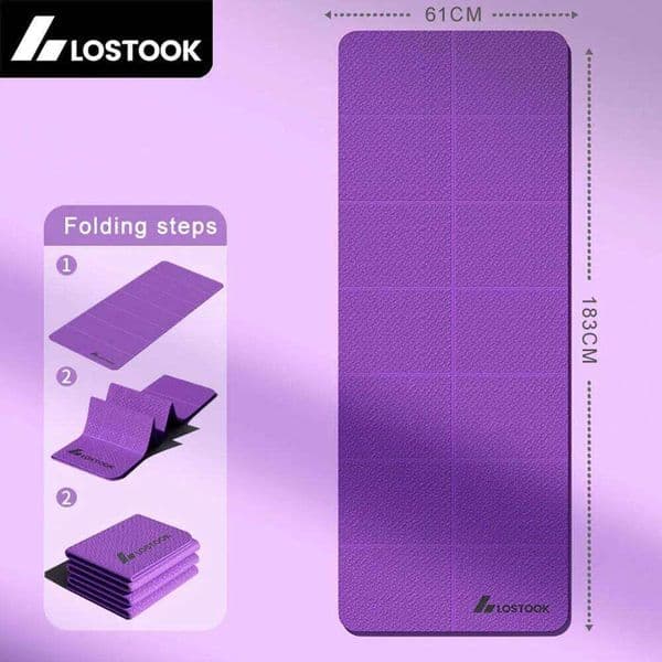4mm Thick TPE Foldable Easy to Store Travel Exercise Mat for Yoga Pilates Home Workouts And Floor Exercises 26L0528