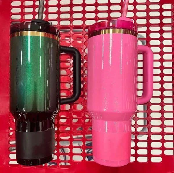 2026 new Luxury Designer Decor 40 OZ Wicked Emerld Green Gradient Mugs Cups Insulated Chocolate Gold 40Oz room Stainless Steel Tumblers With Handle L