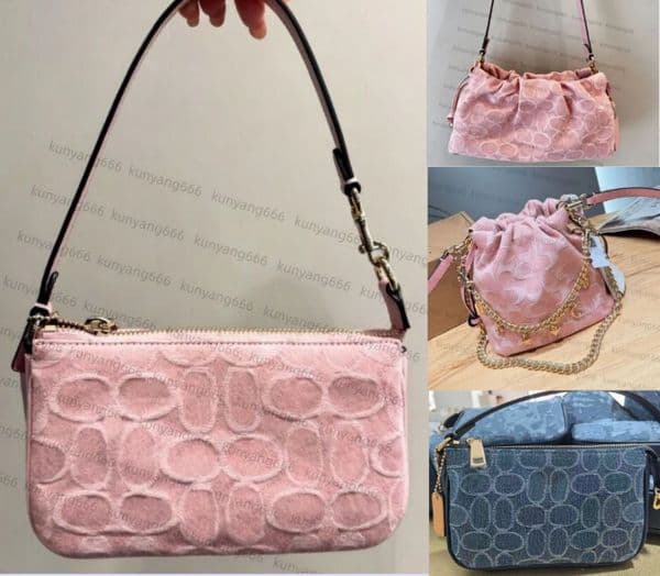 Designer Pink Canvas Handbag Womens Luxury One Shoulder Underarm Fruit Print Graffiti Designed Mahjong Bags Pattern Chain Leather Bag