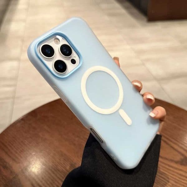 Luxury Matte Blue For Phone Case for iPhone 11 12 13 14 15 16 Pro Max PLUS Wireless Charging Compatible Magnetic Cover Z260528