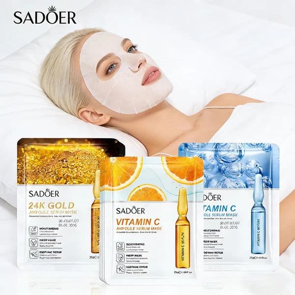 SADOER 24K Gold C Facial Mask Set 15pcs izing Whitenting Face Mask Skin Care Kit 260527