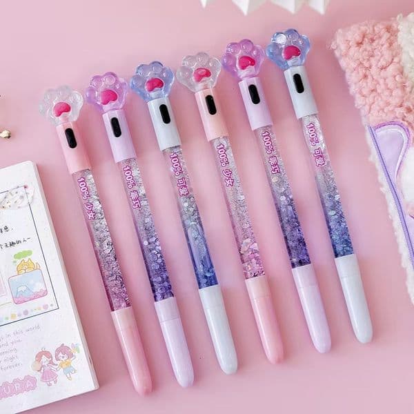 Ins Girl Heart High-Value Cat Paw Sand Gel Internet Celebrity Cute Magic Wand Student Creative Water Pen
