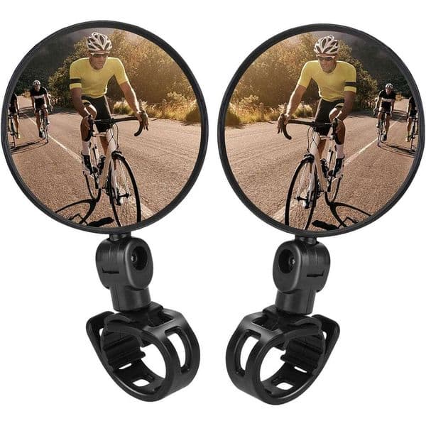 2026 new TAGVO Mirrors, 2pcs Bicycle Cycling Rear View Mirrors Adjustable Rotatable Handlebar Mounted Plastic Convex Mirror for Mountain Roa