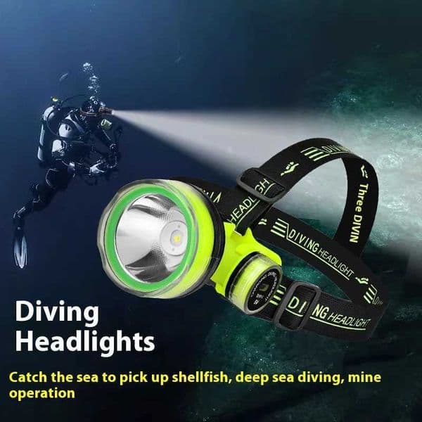 Portable Rechargeable Diving Headlight 350m Underwater Submersible Waterproof Super Bright LED Diver Spearfishing Headlamp NEW S260527